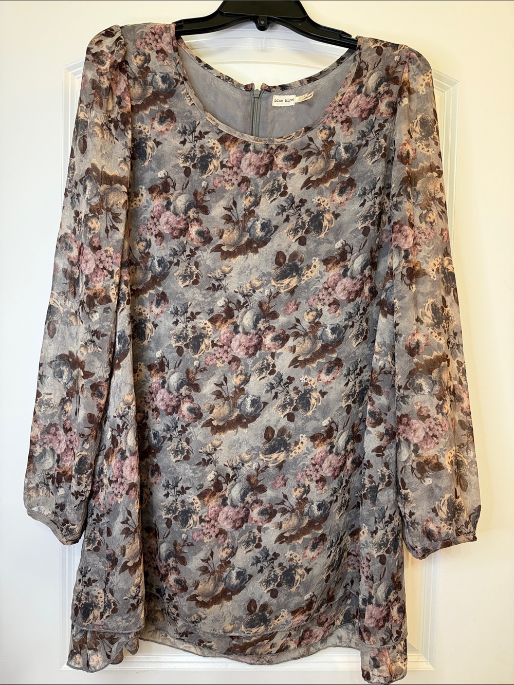 Blue Bird Floral Mini Dress